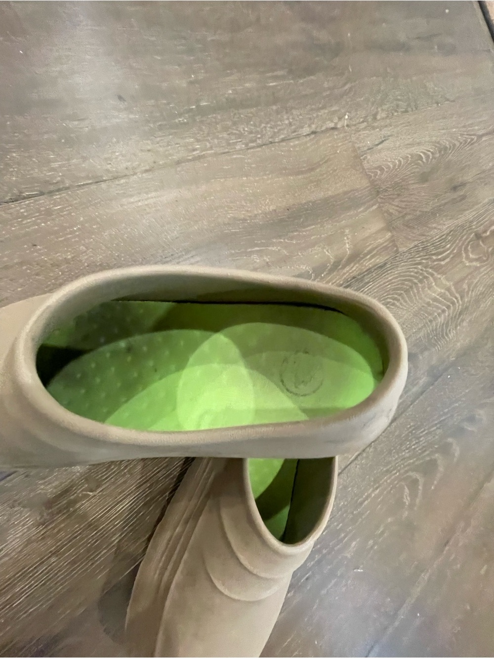 Neutral Slip-On Platform Clogs with Lime Insole restaurant - Picture 3 of 4